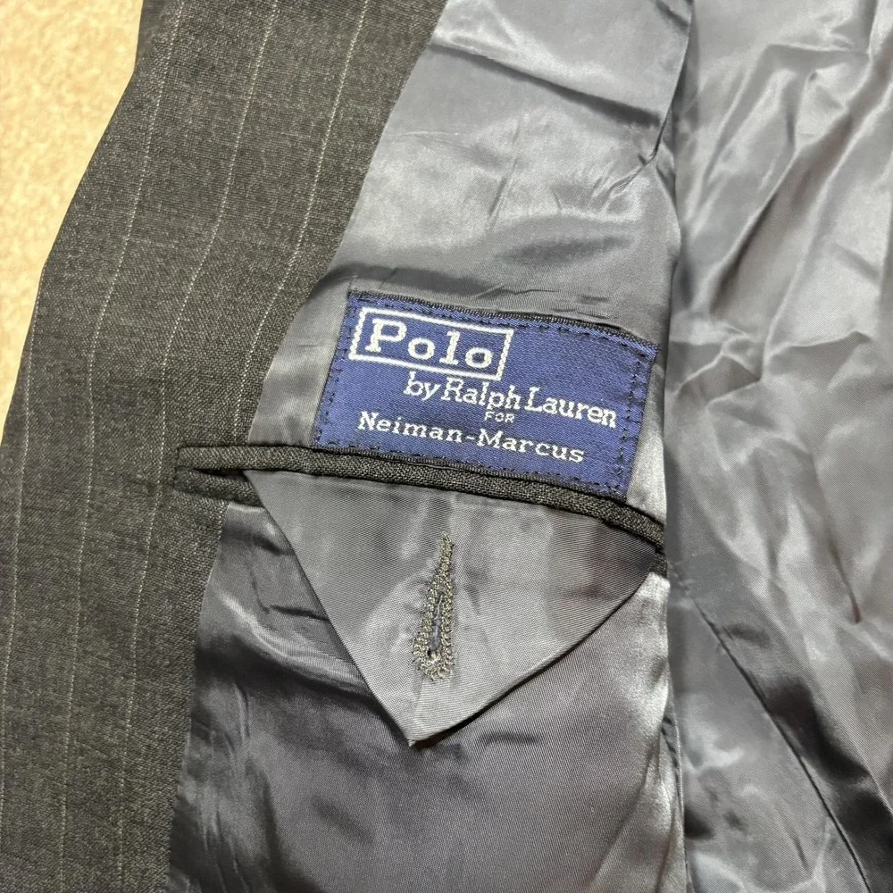 Polo By Ralph Lauren Blazer Mens 42 Pinstripe Wool Sport Coat USA Neiman Marcus